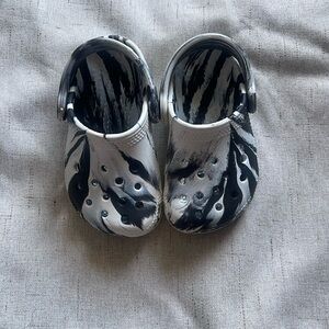 Kids Black and White Clogs